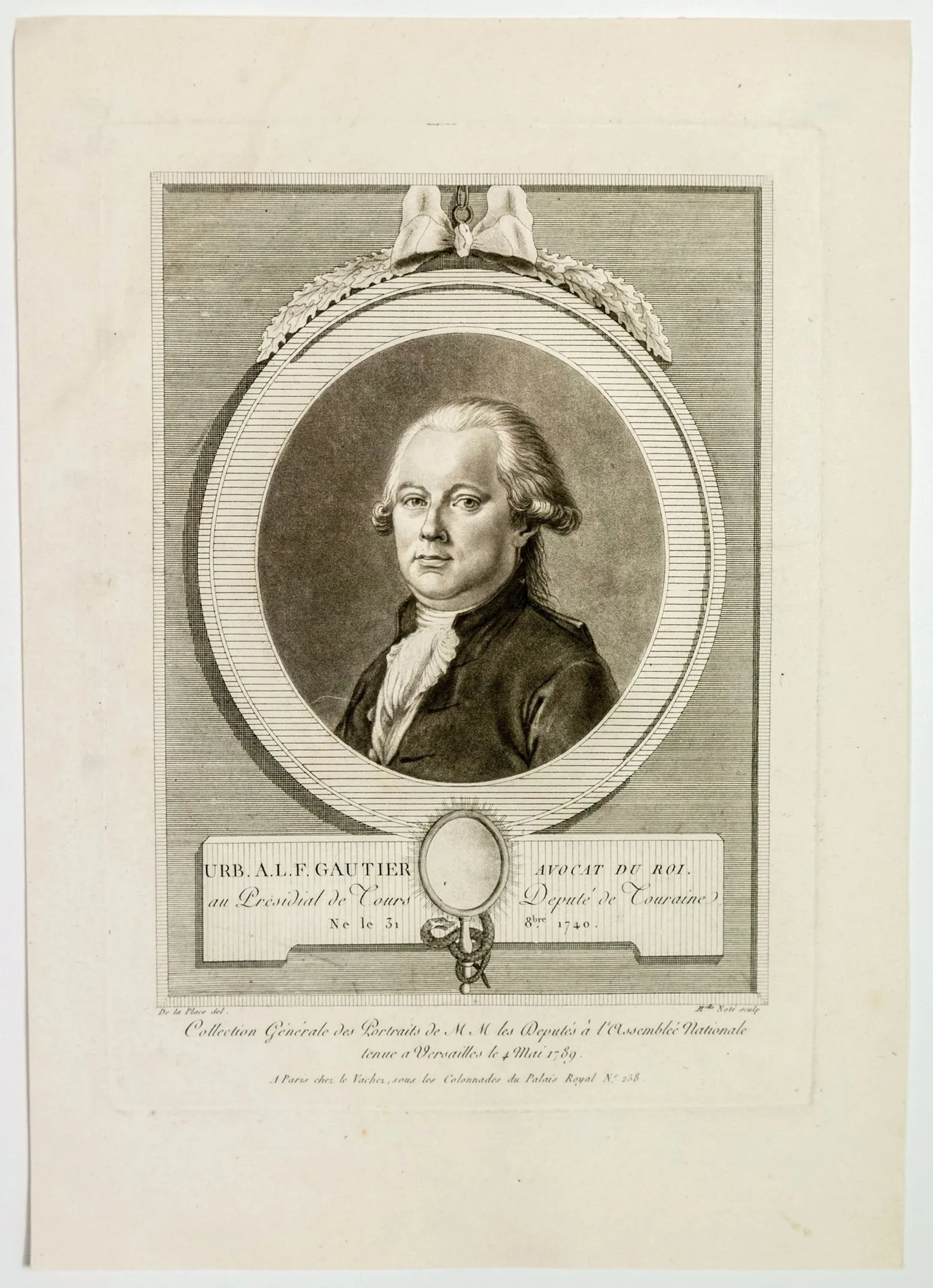 INDRE-ET-LOIRE. Urbain Adam Louis François GAUTIER, King's A - Lot 157