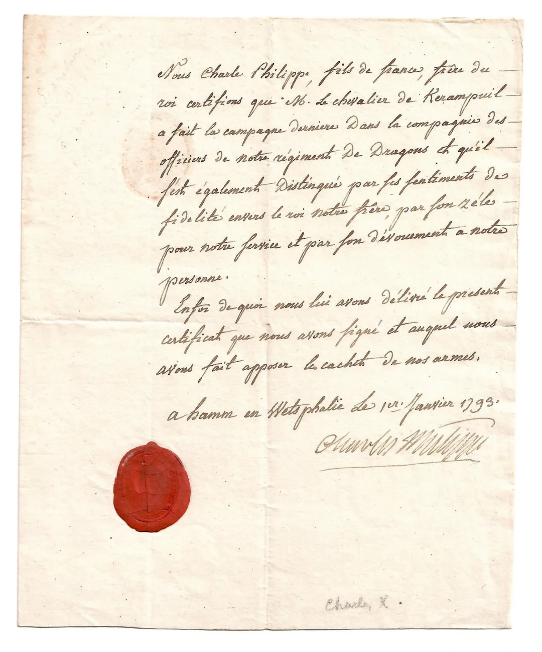 CHARLES X (Versailles 1757–1836) King of France from 1824 to - Lot 215