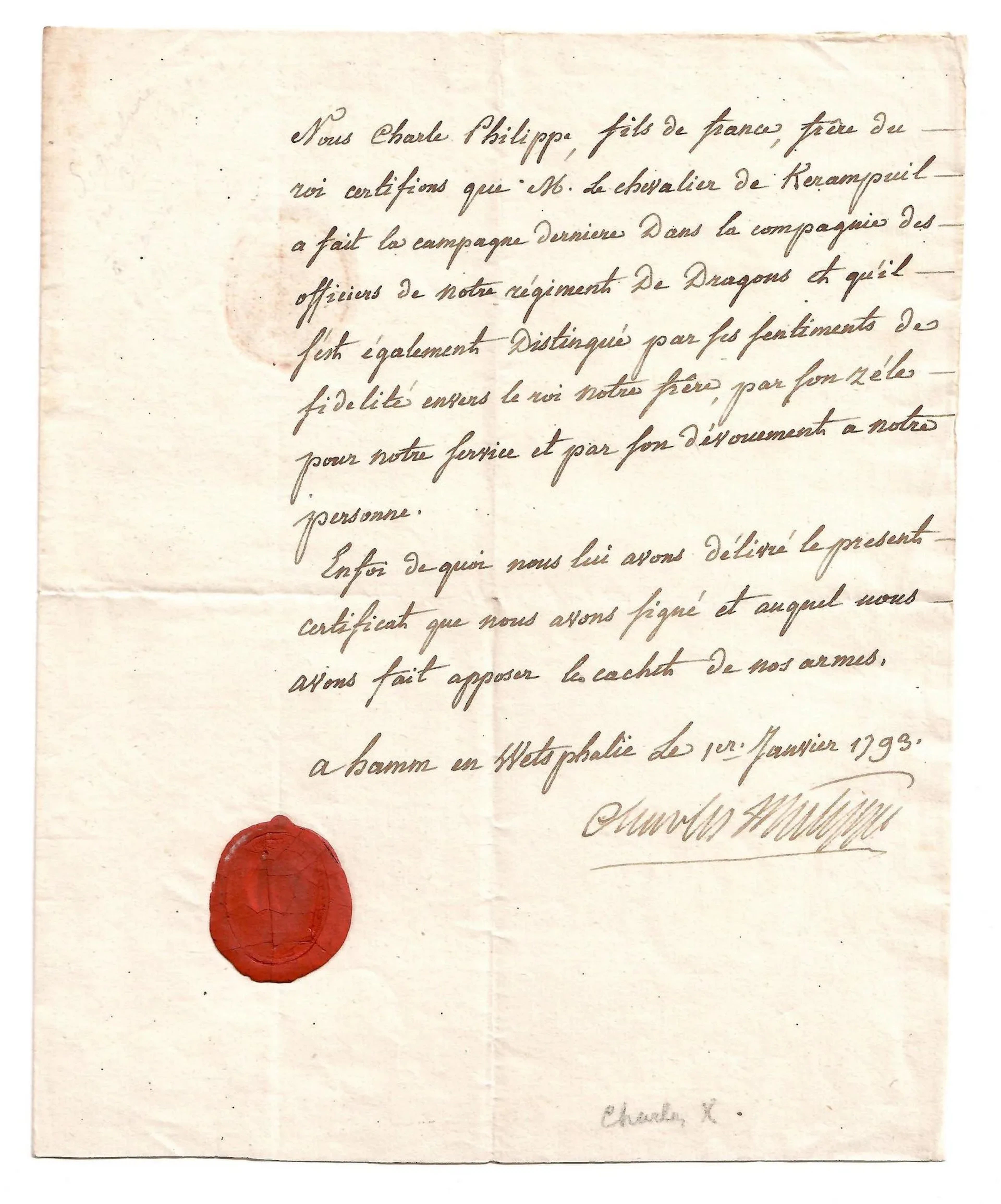 CHARLES X (Versailles 1757–1836) King of France from 1824 to - Lot 215
