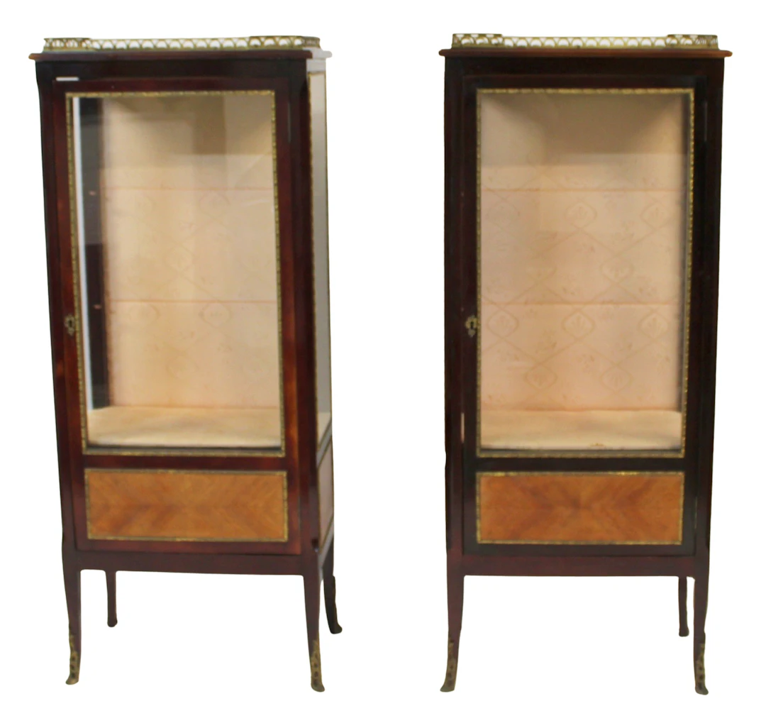 Antique Pair of Louis XV Style Vitrines.