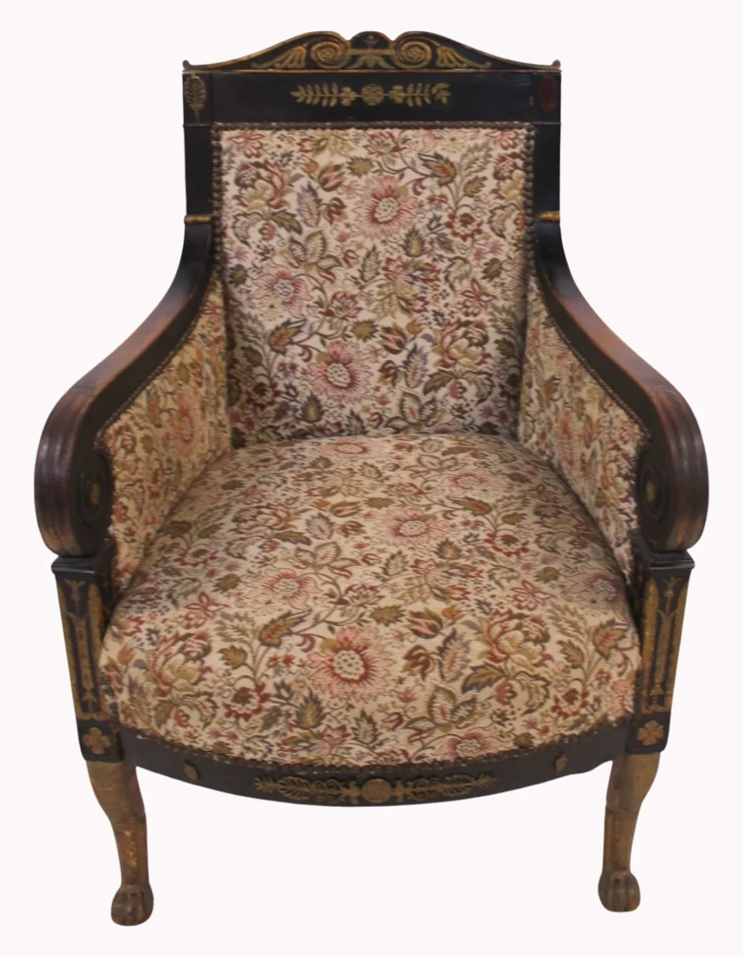Fine Bronze Mounted Empire Arm Chair.