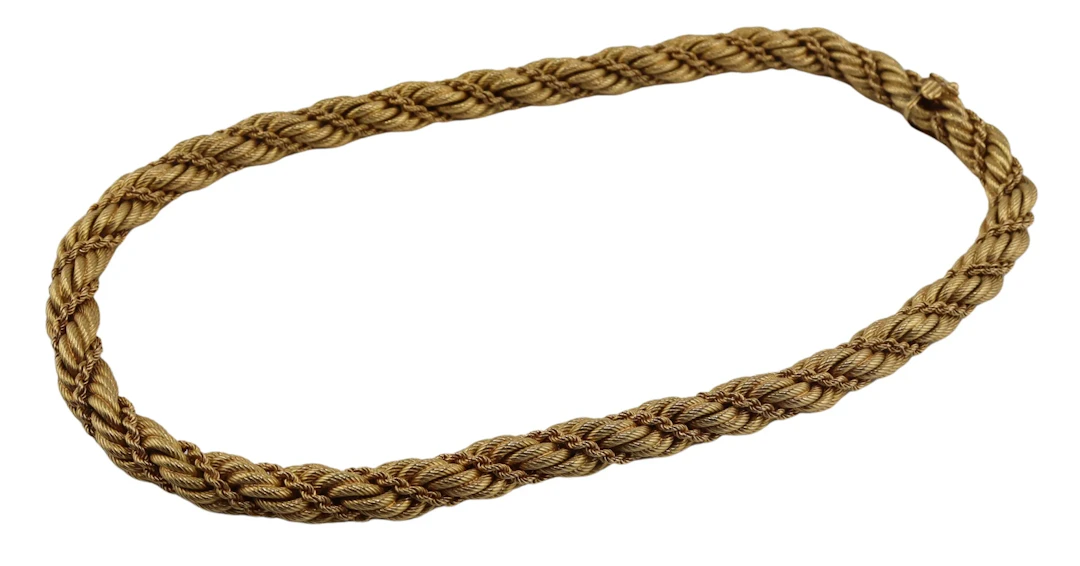 JEWELRY. Tiffany & Co. 18kt Gold Rope Twist