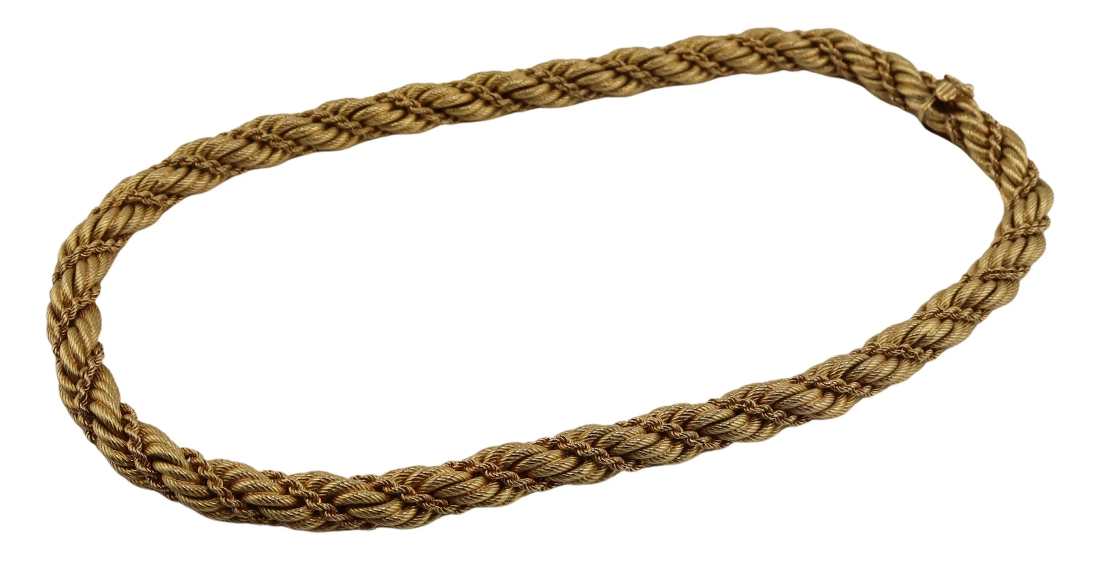 JEWELRY. Tiffany & Co. 18kt Gold Rope Twist