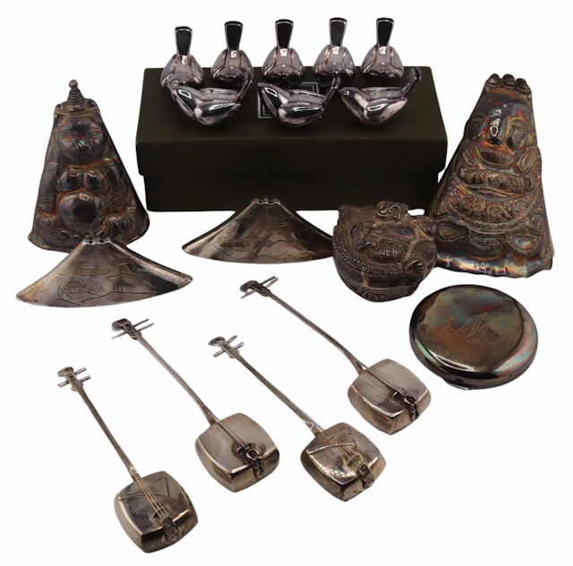 SILVER & SILVERPLATE. Assorted Decorative Objects.