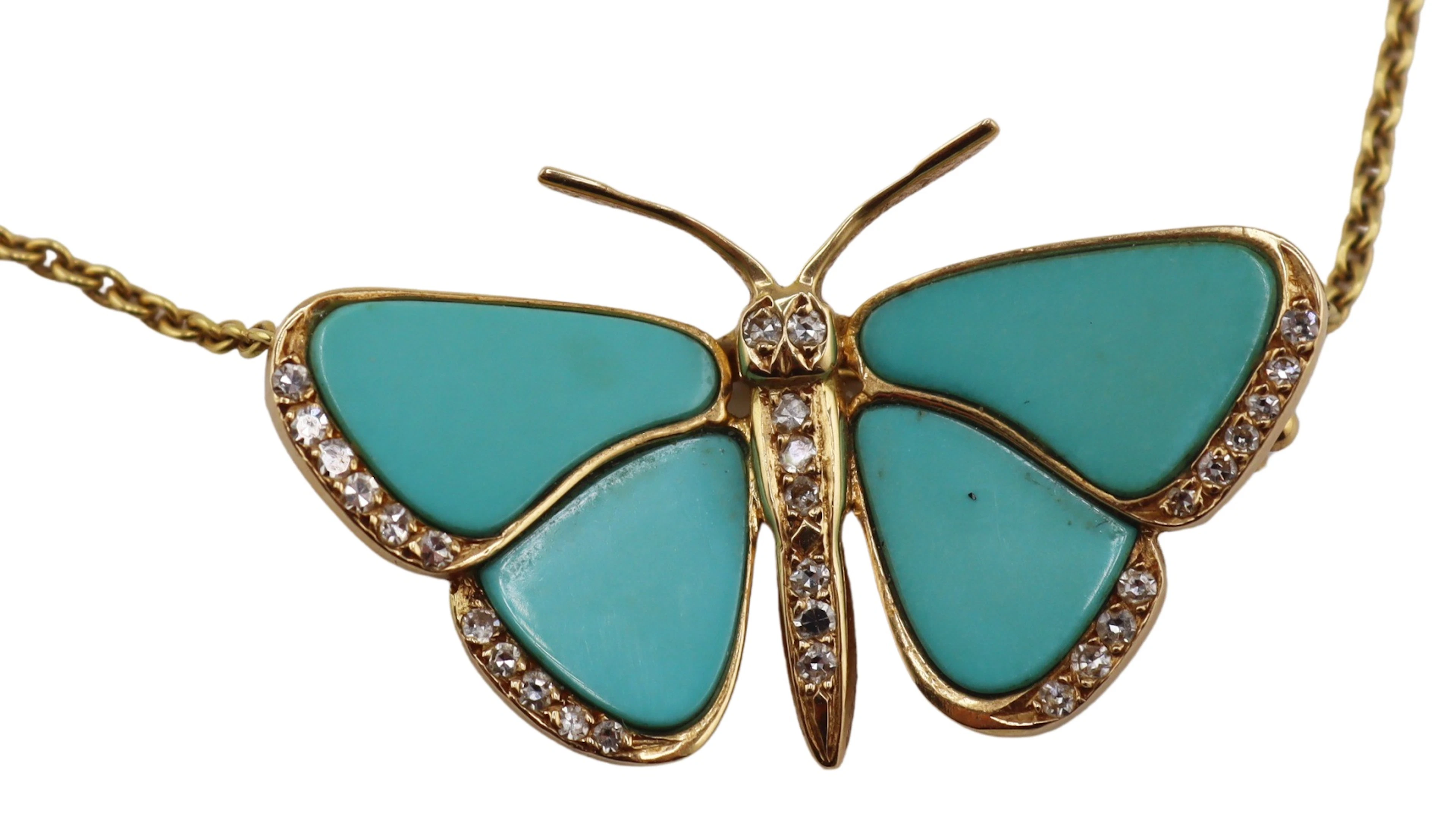 JEWELRY. Luth Bijoux 18kt Gold Turquoise & Diamond
