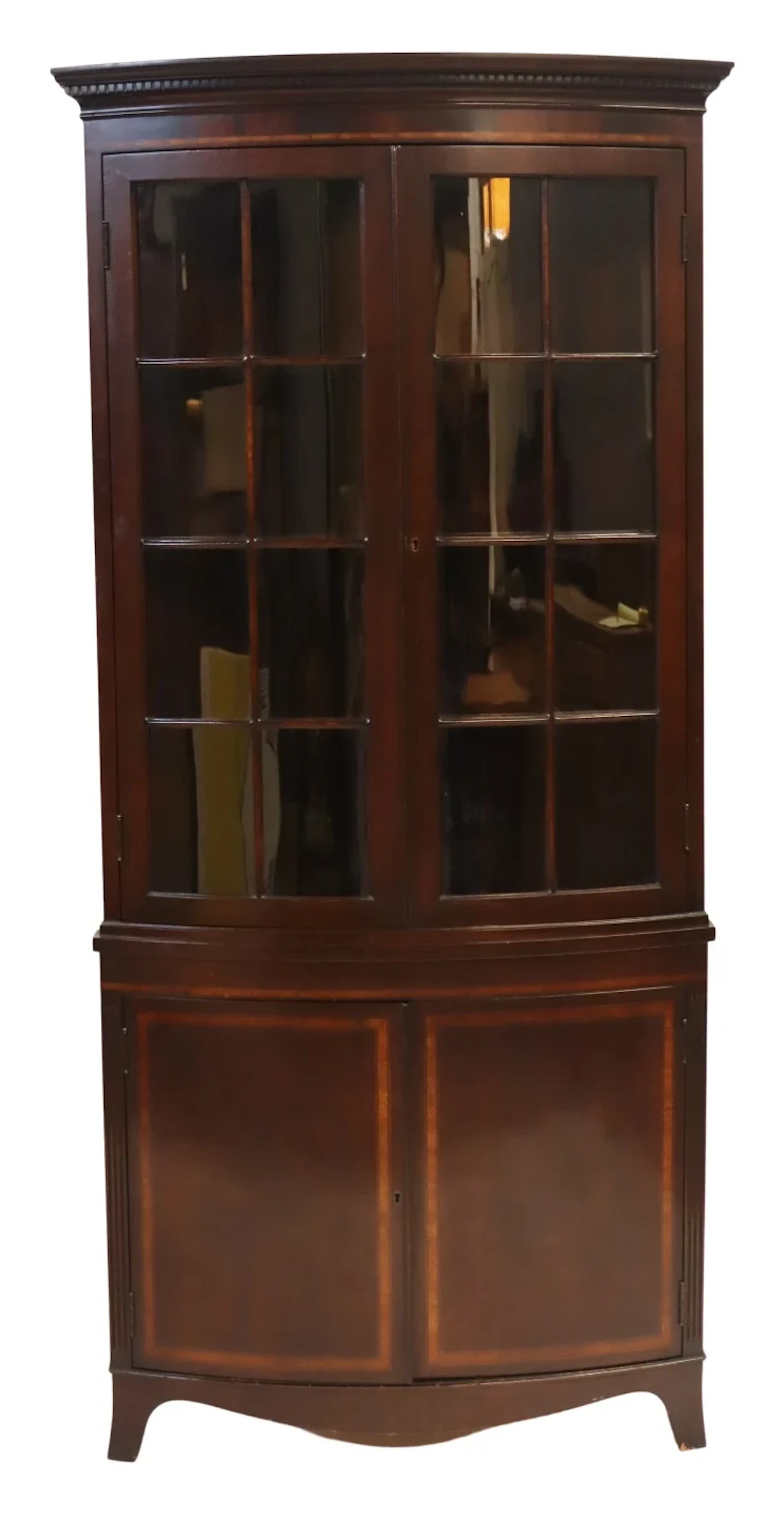 Vintage Two Door Over Two Door Inlaid Corner