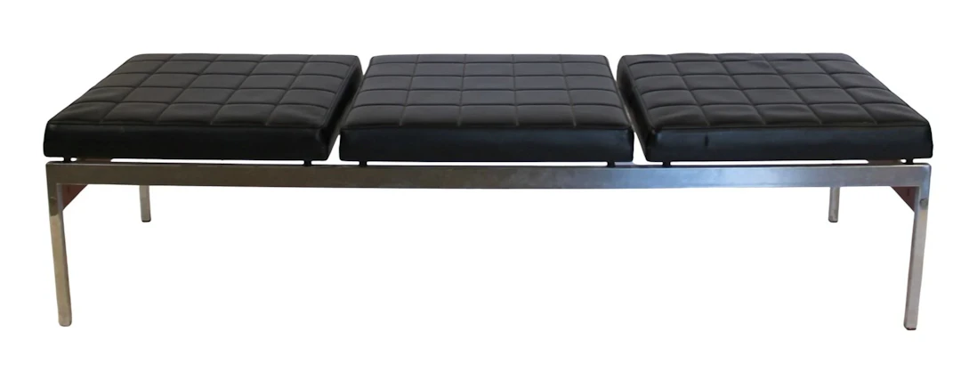 Midcentury Chrome Upholstered Barcelona Style