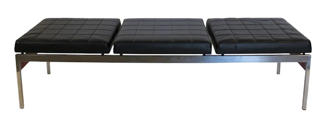 Midcentury Chrome Upholstered Barcelona Style