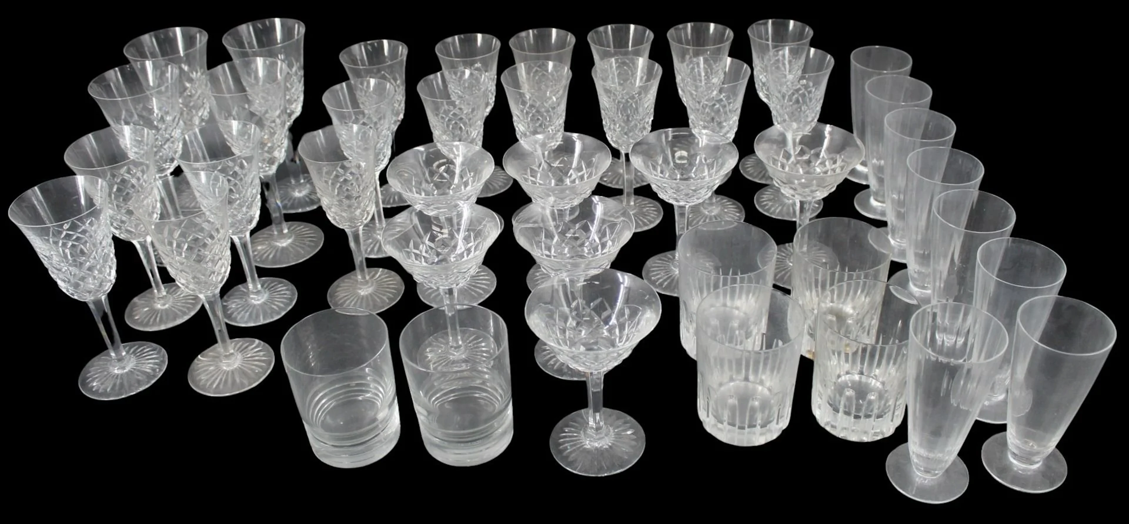 Large Group of Baccarat Glasses (42)