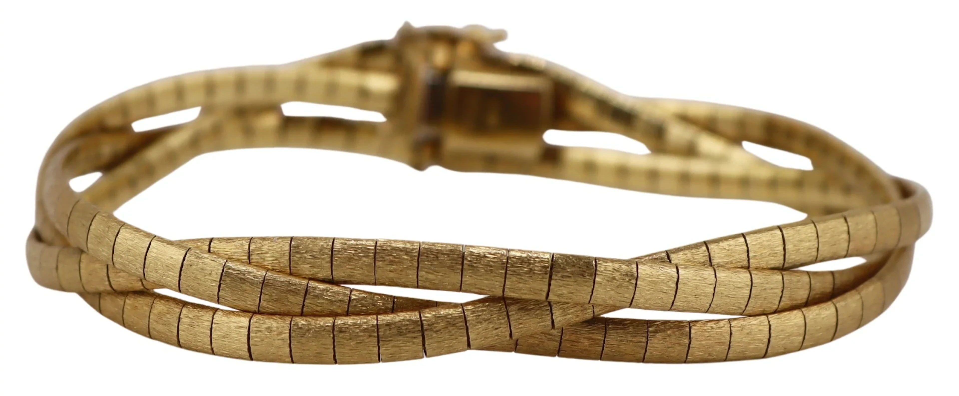 JEWELRY. Italian 18kt Gold Woven Bracelet.