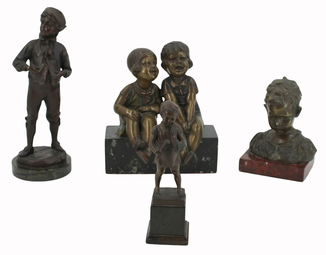 Lot of 4 Fine Antique Cabinet Bronzes.