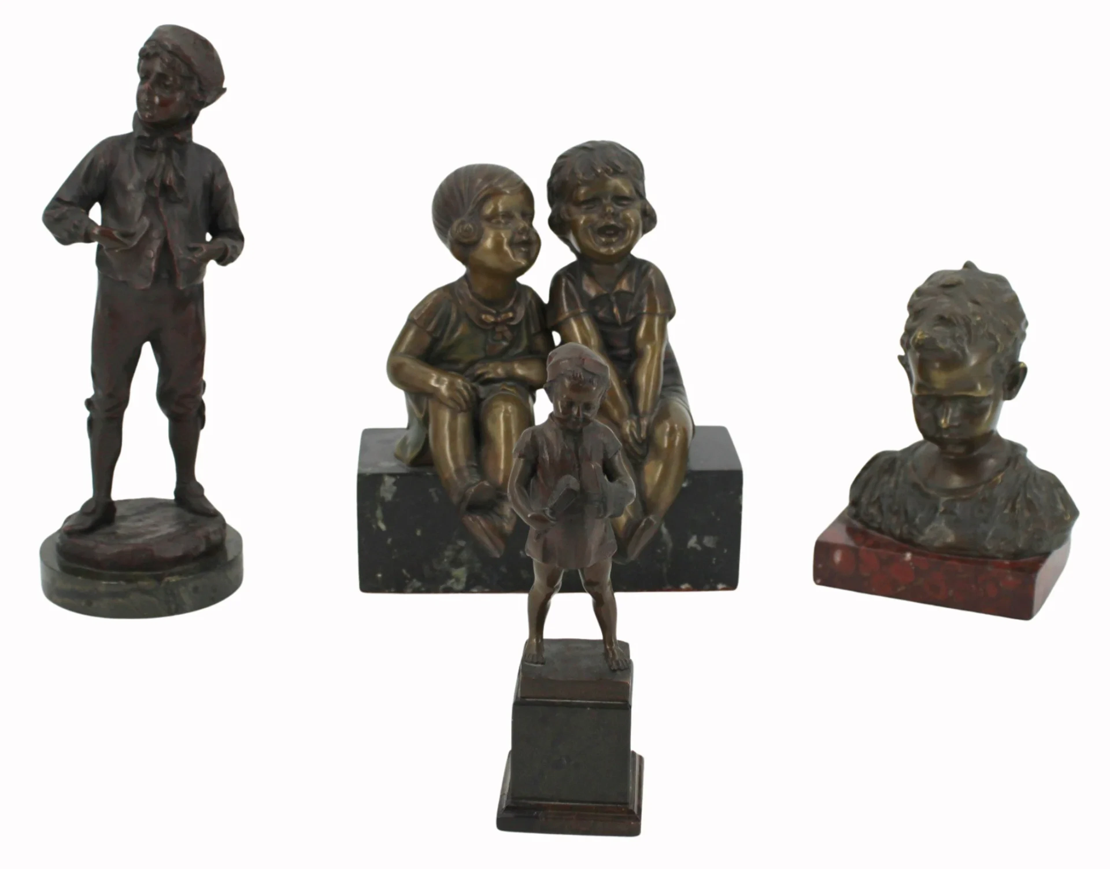 Lot of 4 Fine Antique Cabinet Bronzes.