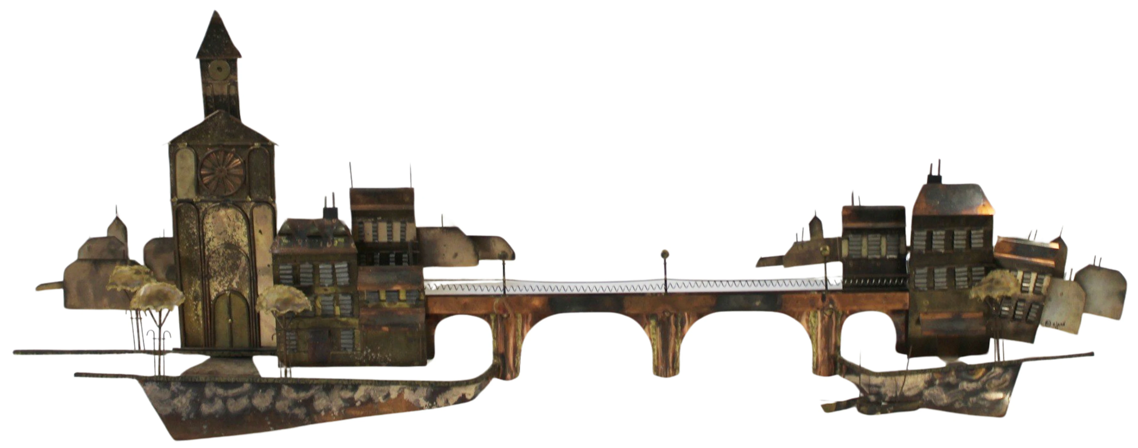 Two Curtis Jere Wall Sculptures Carnival & Bridge