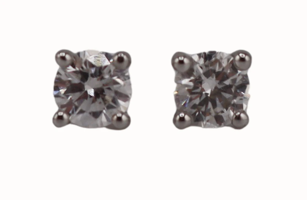 JEWELRY. 18kt Gold and RBC Diamond Stud