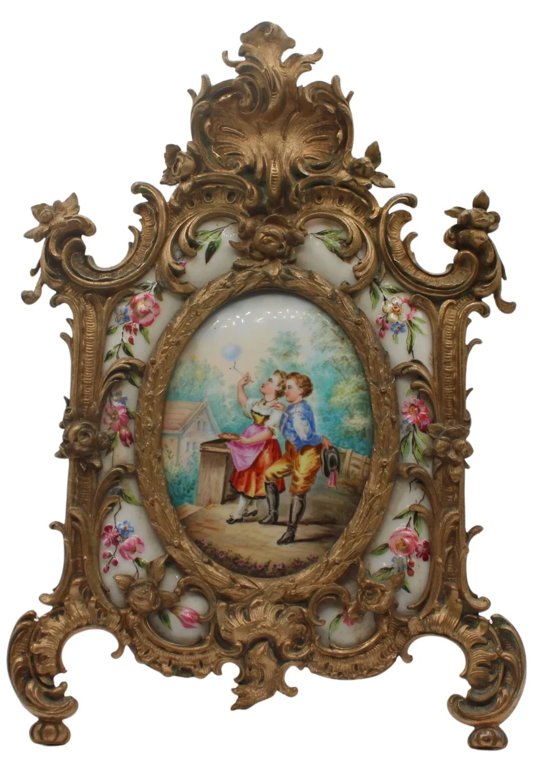 Antique KPM Miniature Painted Portrait Plaque in