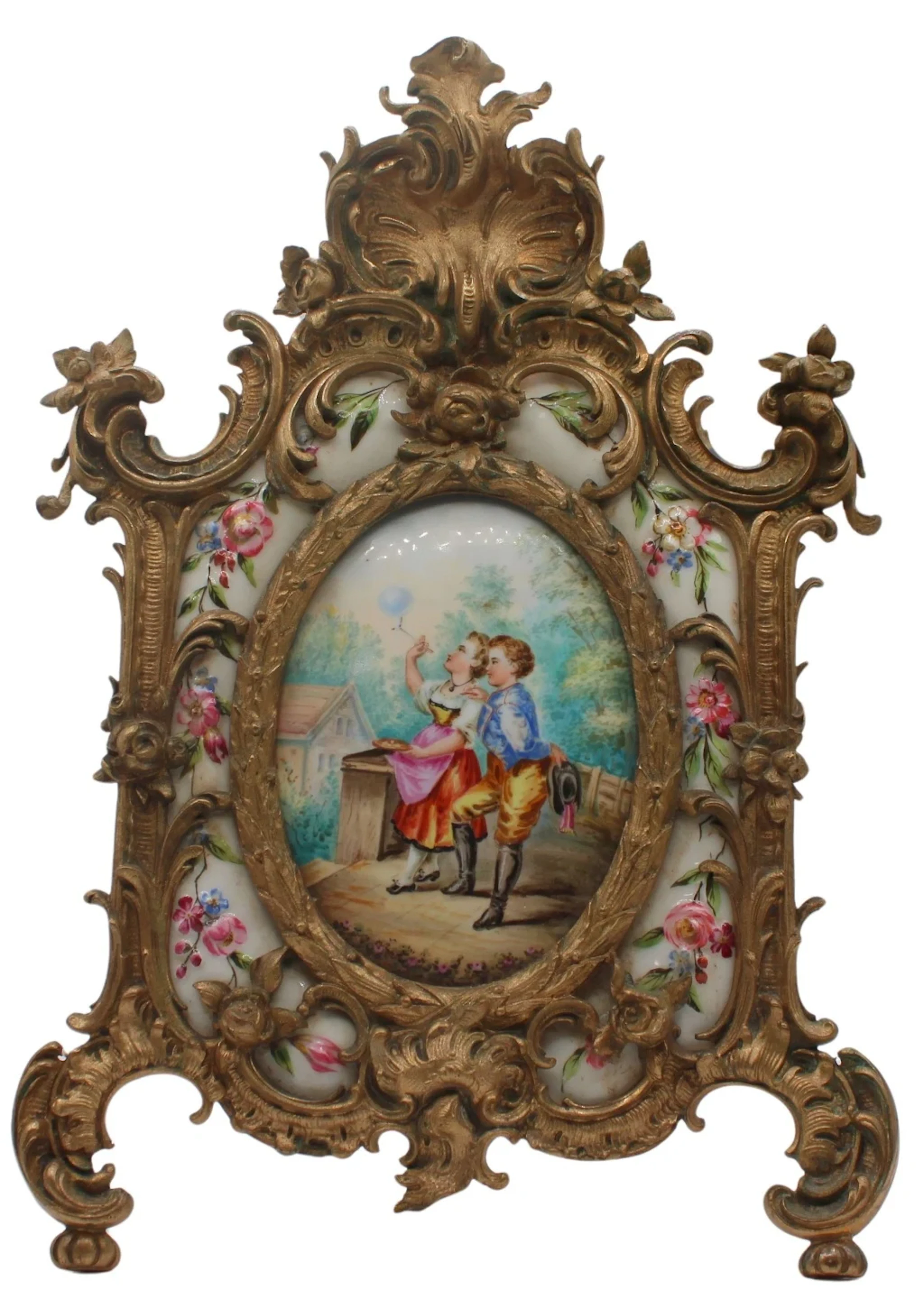 Antique KPM Miniature Painted Portrait Plaque in