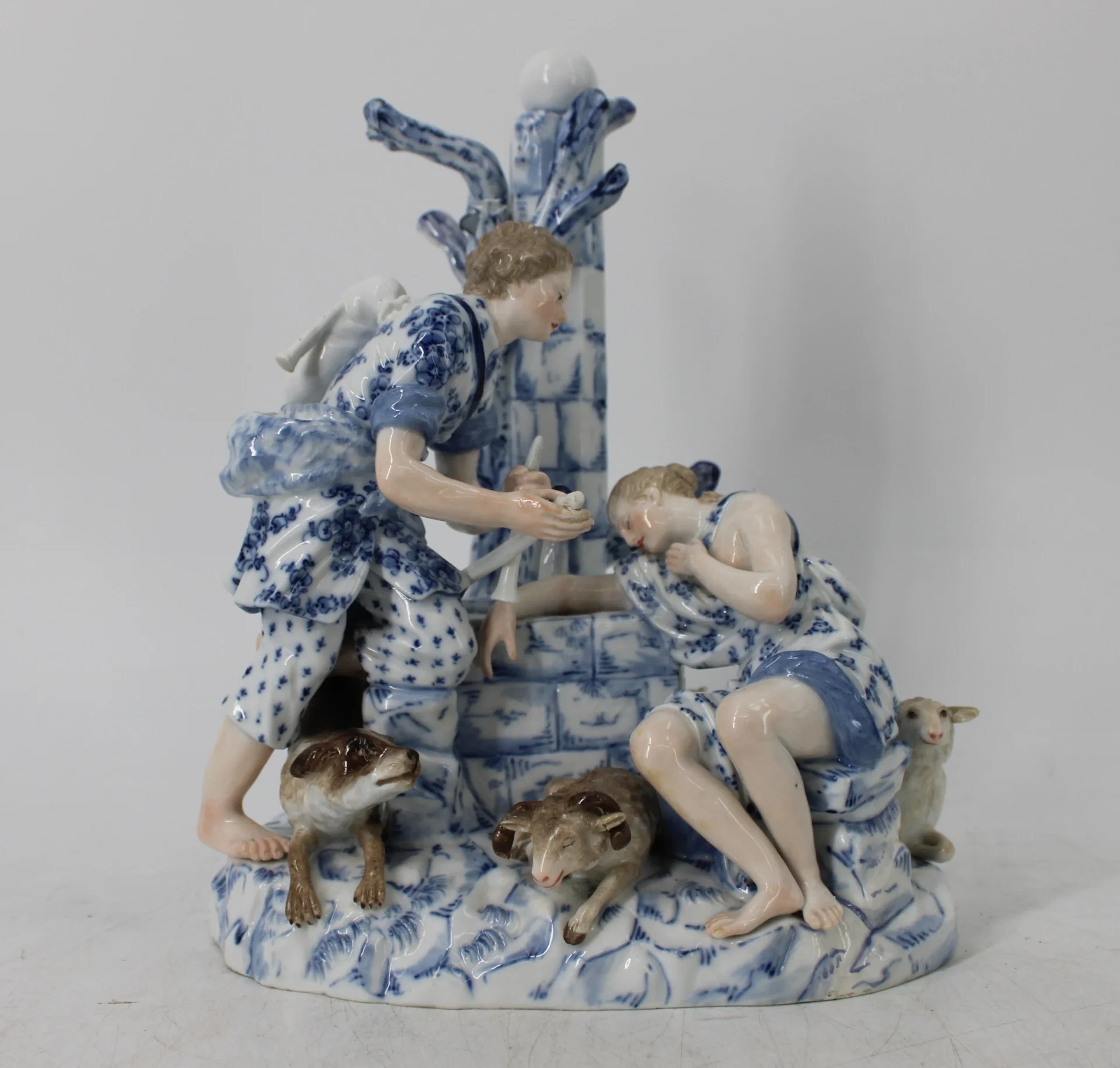 MEISSEN Blue & White Porcelain Grouping .
