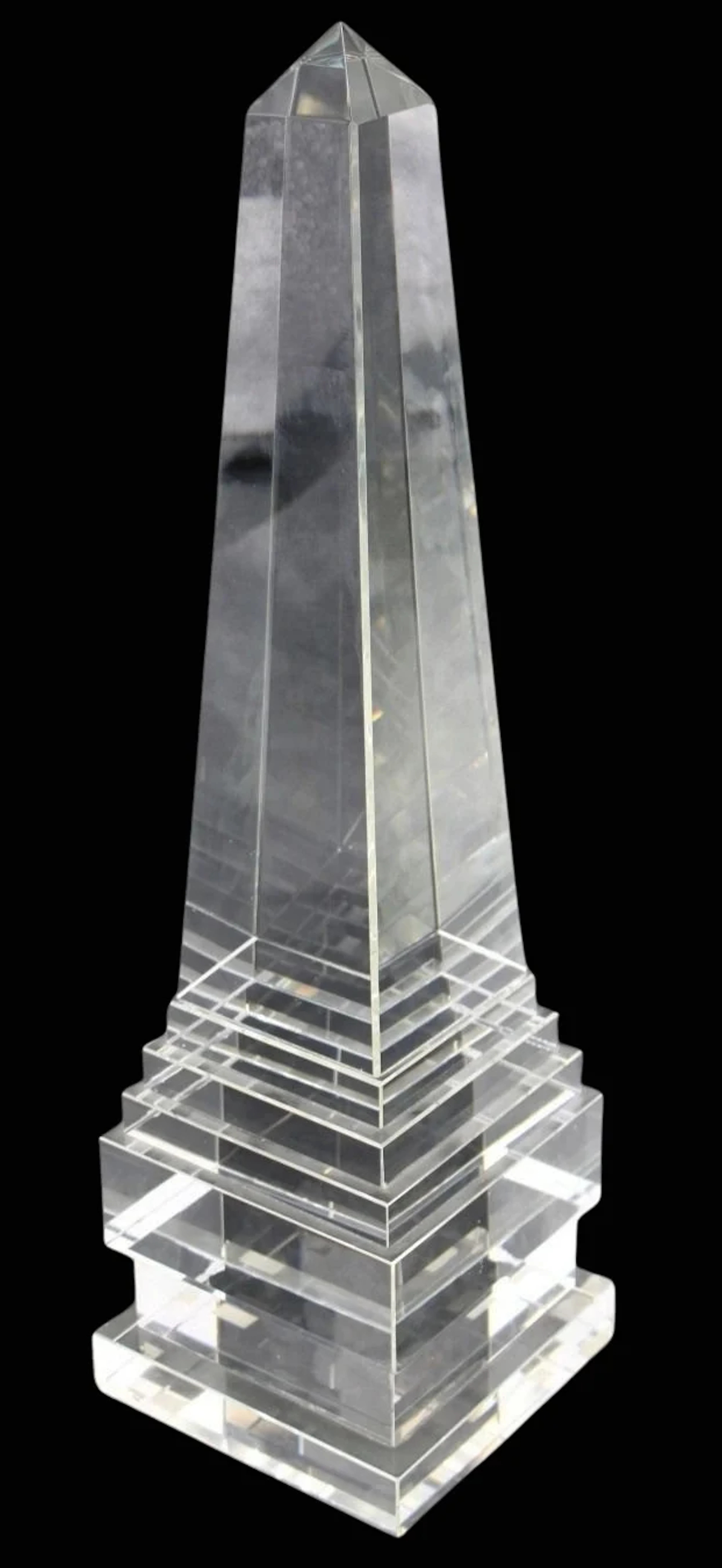 Large Midcentury Glass Obelisk.