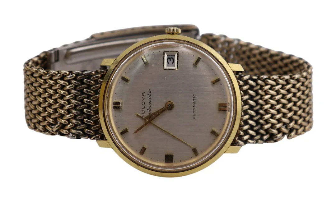 JEWELRY. Bulova Ambassador 18kt Gold Watch.