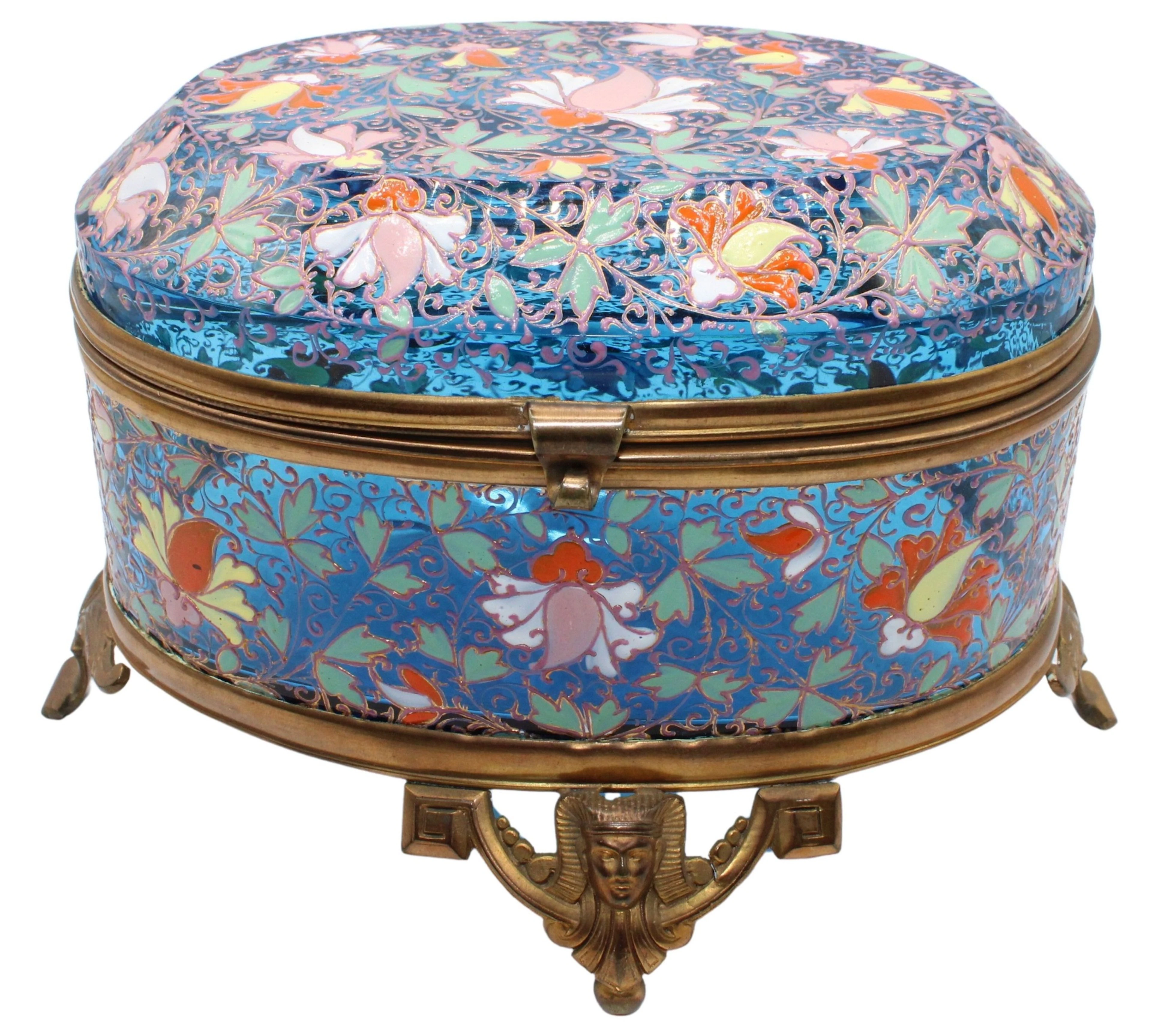 19th C Bohemian Moser Enameled Egyptian Revival