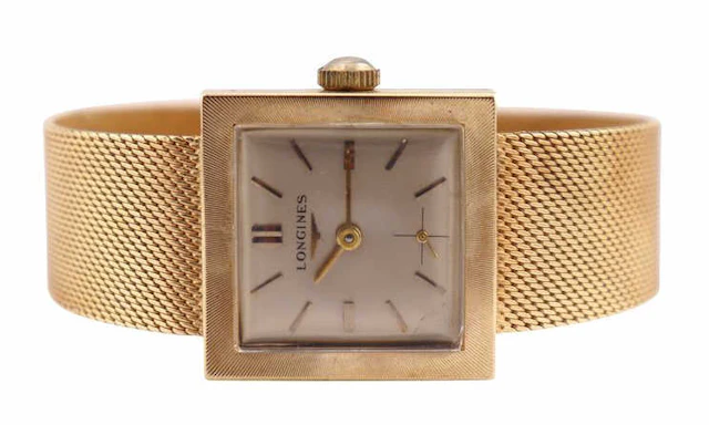 JEWELRY. Vintage Longines 14kt Gold Watch