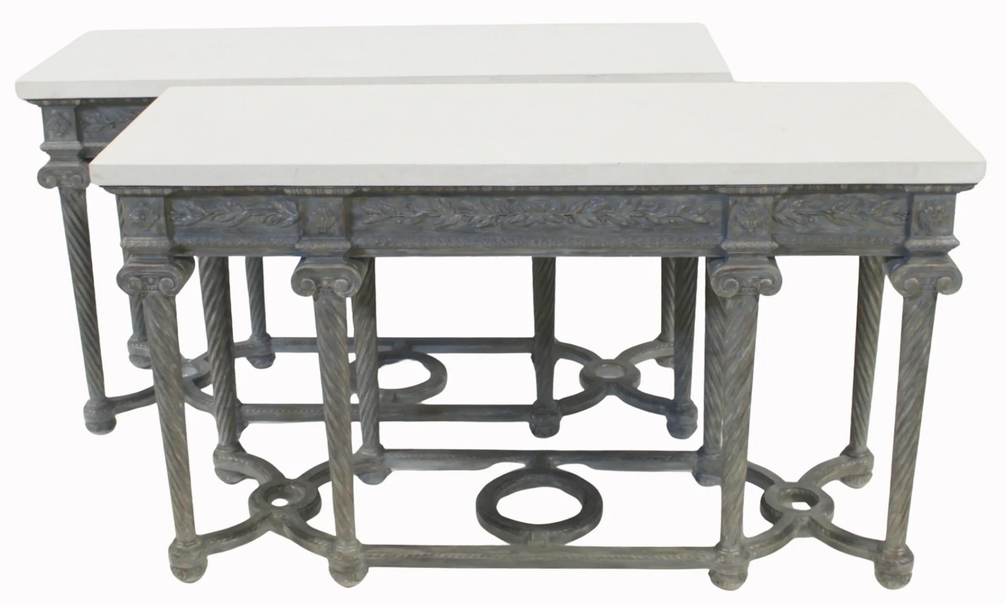 Vintage Pair of Finely Carved Consoles.