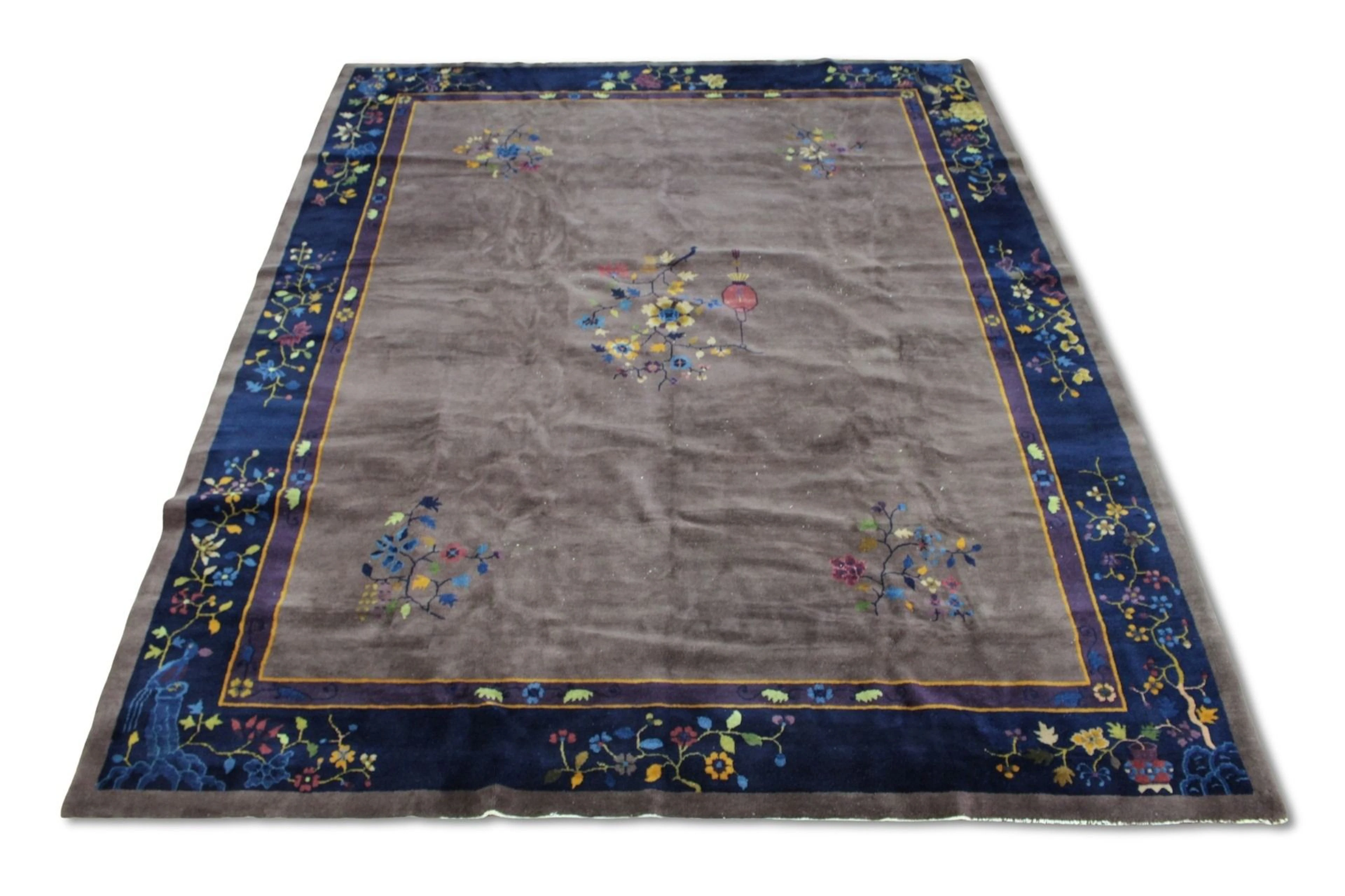 Art Deco And Finely Hand Knotted Chinese Carpet.