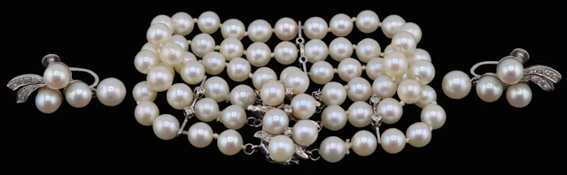 JEWELRY. Vintage 14kt Gold, Pearl and Diamond