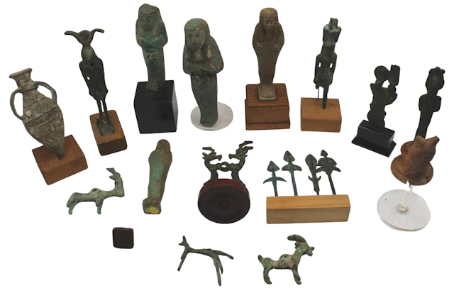Group of Egyptian Antiquities Bronzes & Pottery
