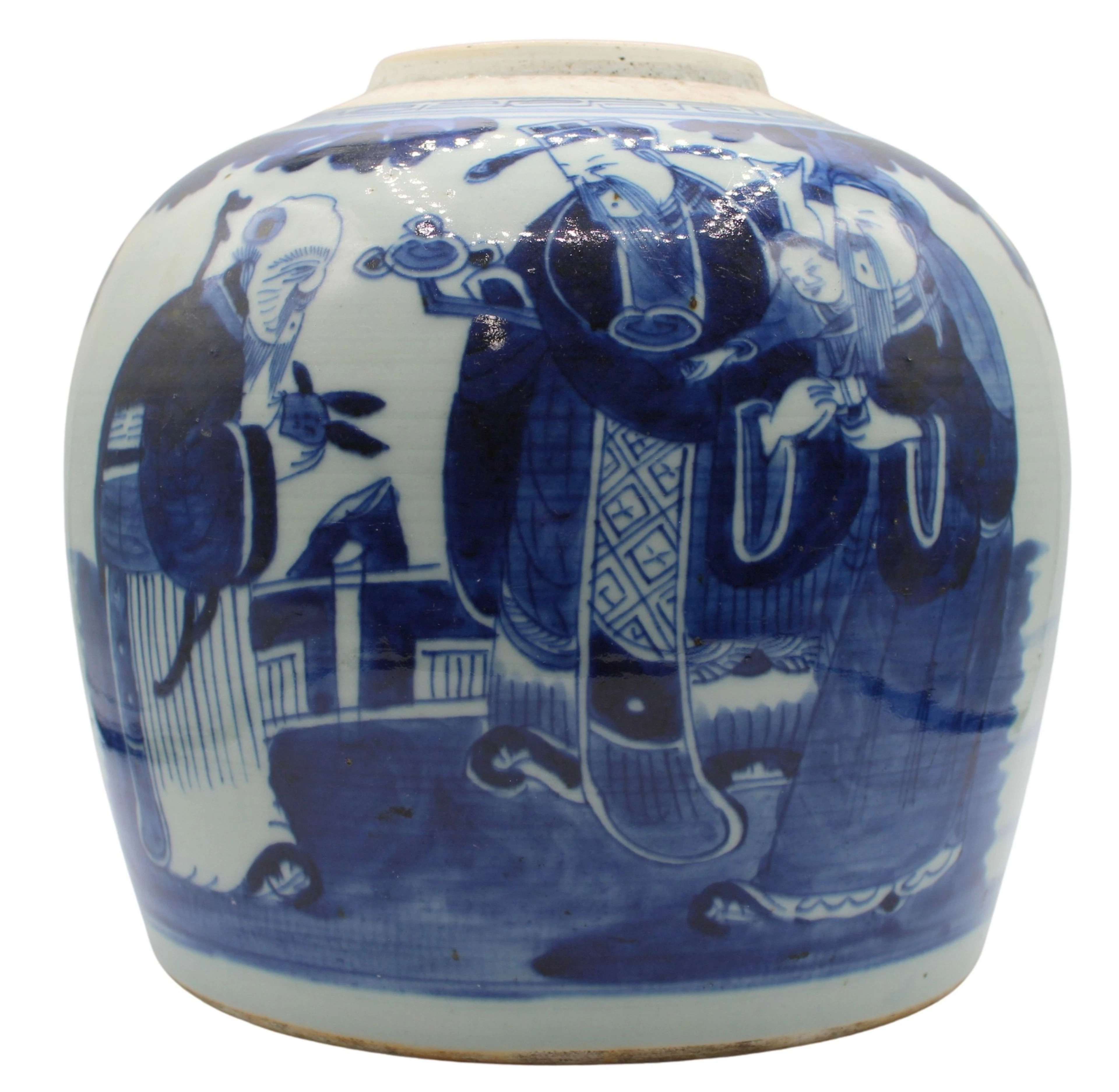 Antique Chinese Ceramic Blue and White Jar.