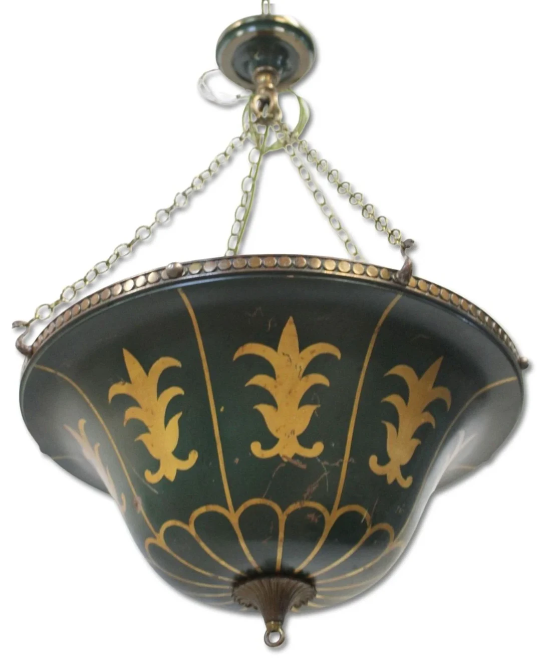 Antique Paint & Gilt Decorated Tole Reflector
