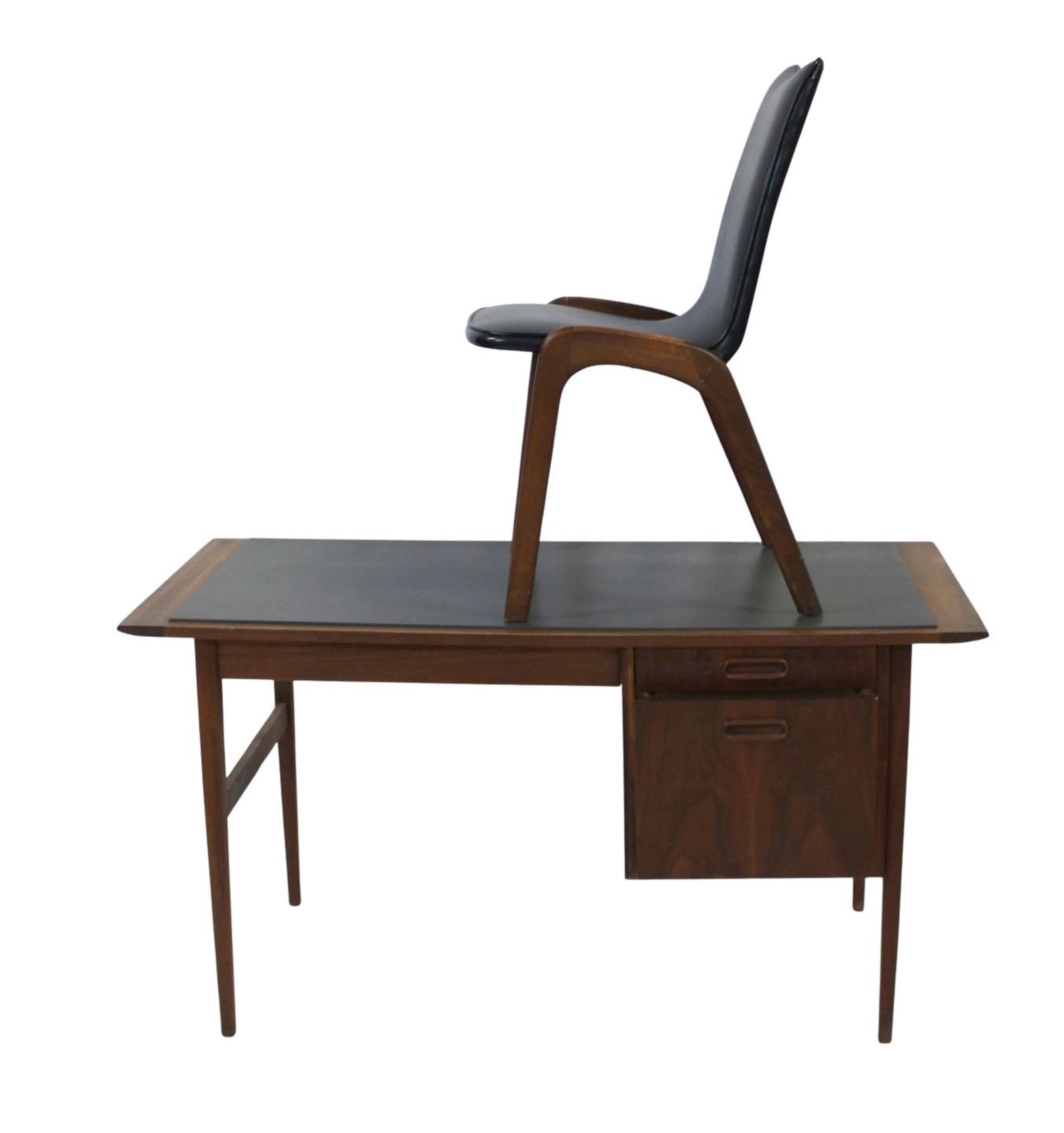 Midcentury Slate Top Teak Desk & Chair.