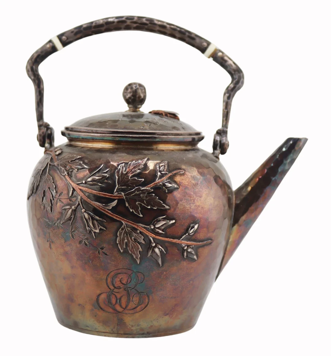 STERLING. Whiting Sterling and Mixed Metal Teapot.