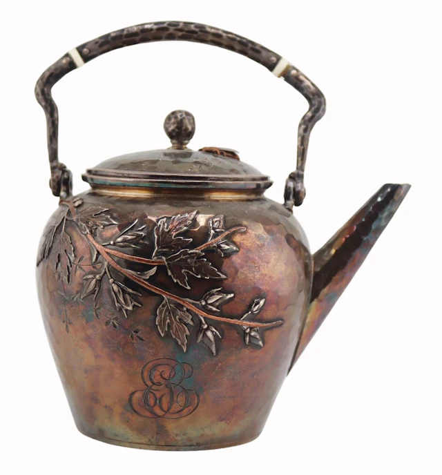 STERLING. Whiting Sterling and Mixed Metal Teapot.