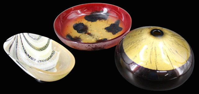3 Pieces of Modern Italian Art Glass.