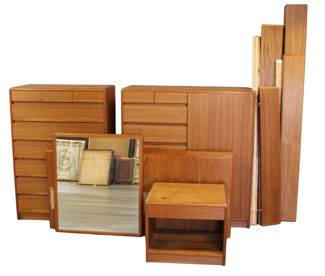 Vintage Scandinavian Gallery Bedroom Set.