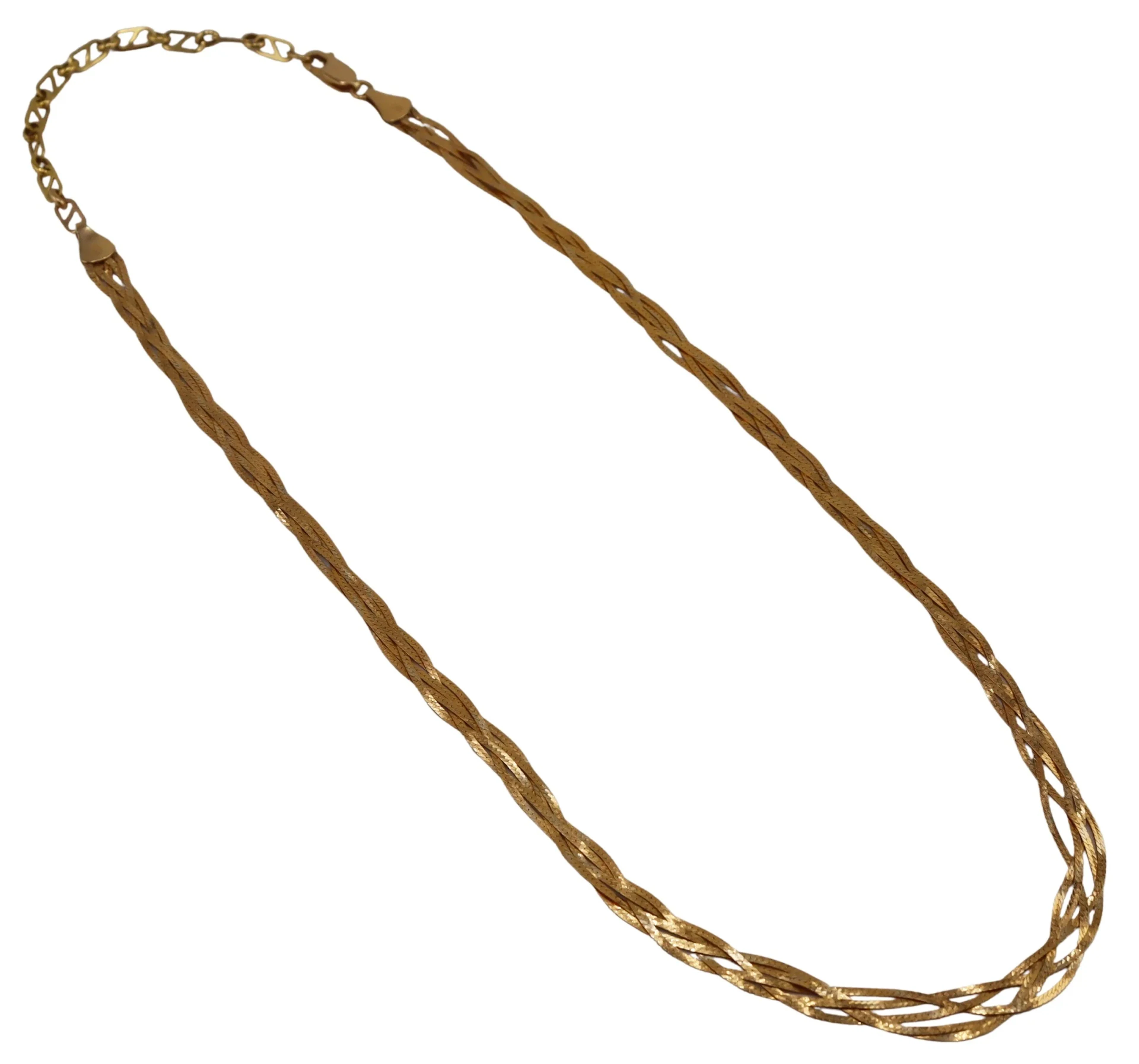 JEWELRY. Signed Italian 14kt Gold Woven Chain