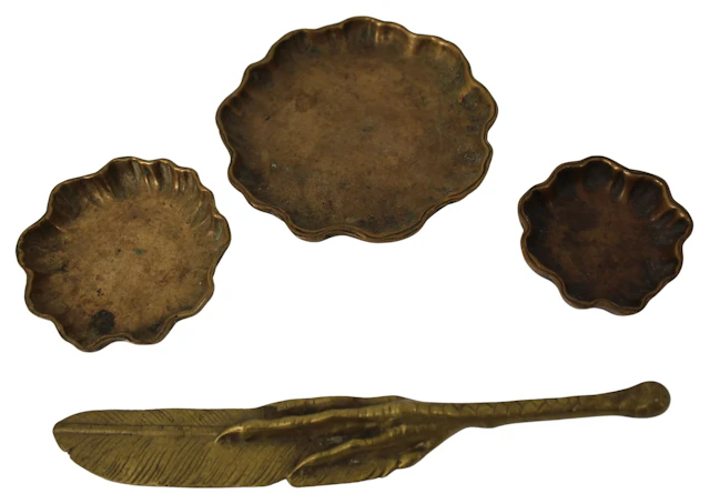 Three Small Tiffany Bronze Nesting Dishes.