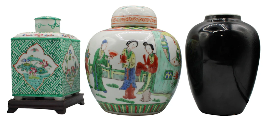 Grouping of (3) Chinese Ceramic Vessels.