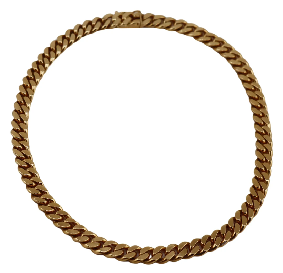 JEWELRY. 14kt Gold Flat Curb Link Chain Necklace.