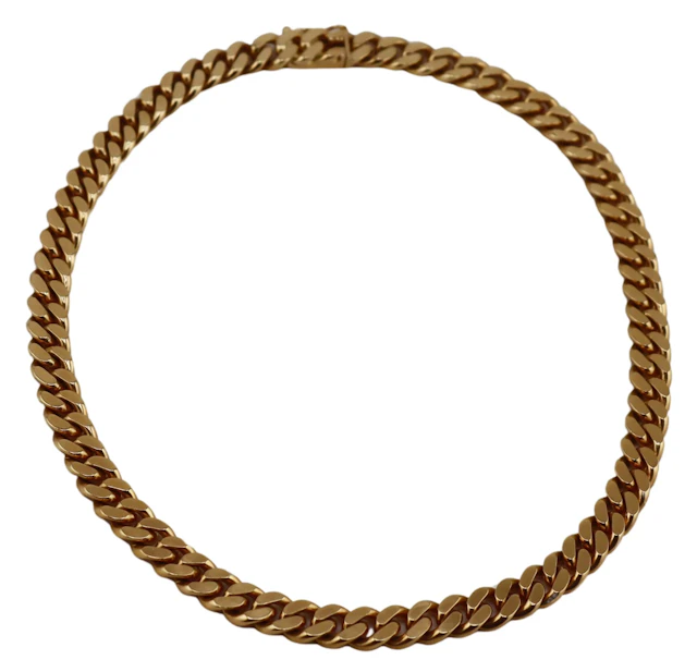 JEWELRY. 14kt Gold Flat Curb Link Chain Necklace.