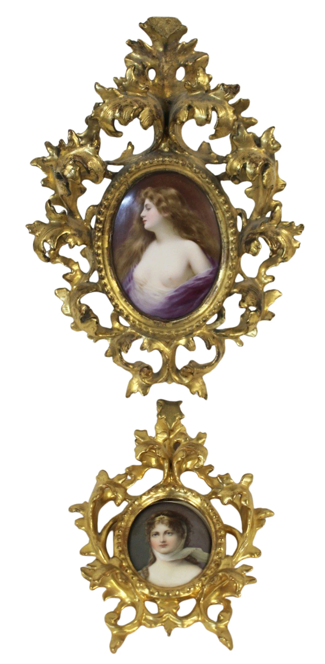 KPM Style Framed Porcelain Plaques.