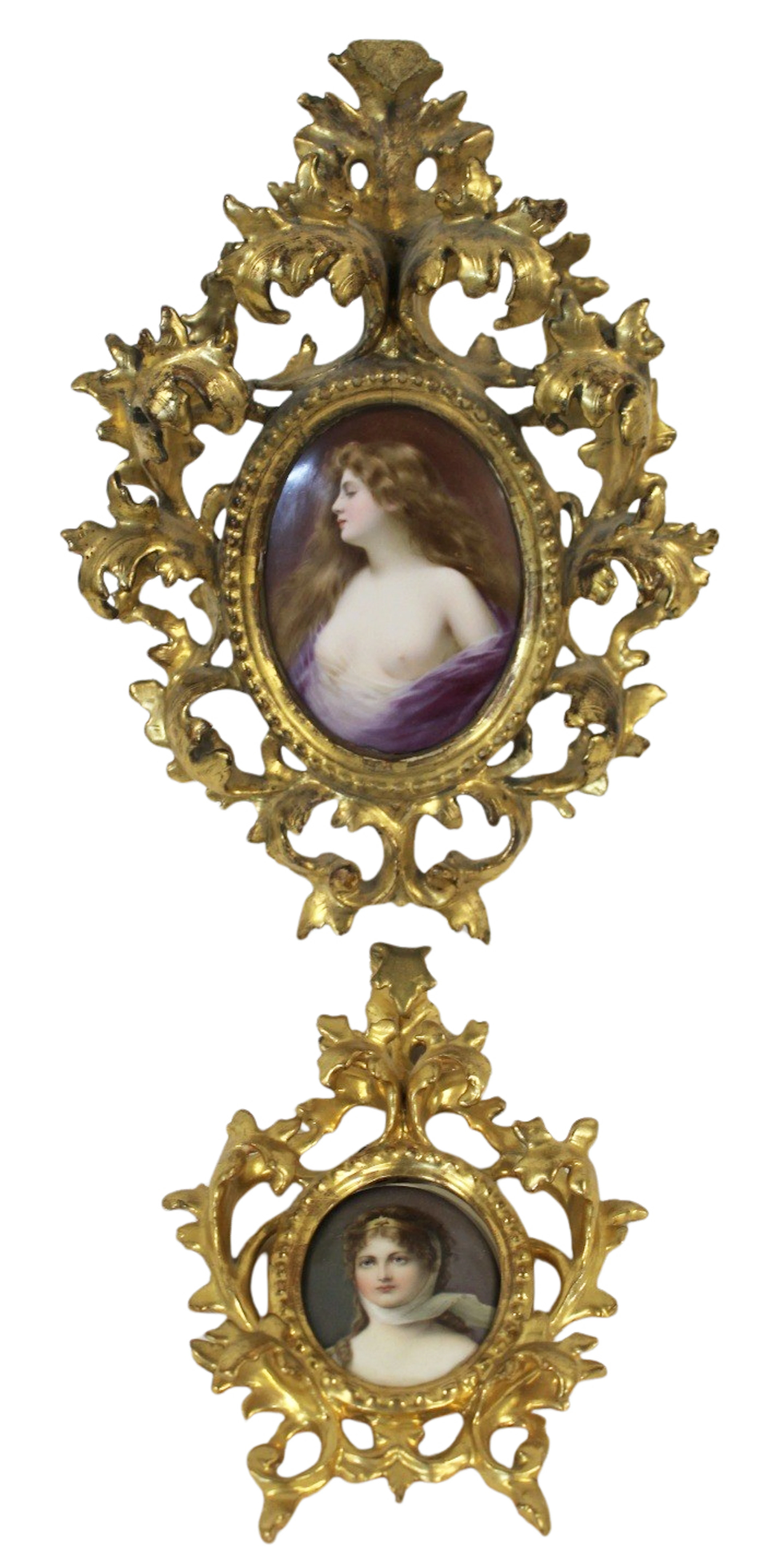 KPM Style Framed Porcelain Plaques.