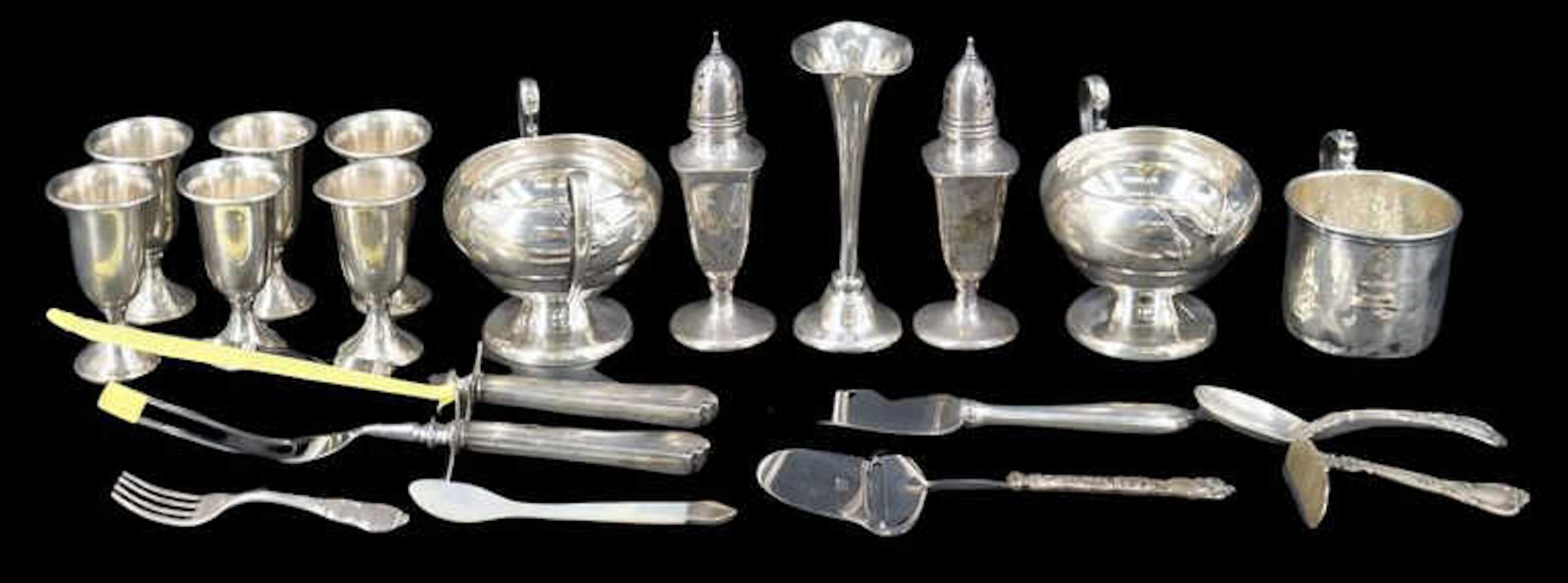 STERLING. Assorted Sterling Hollowware Grouping.
