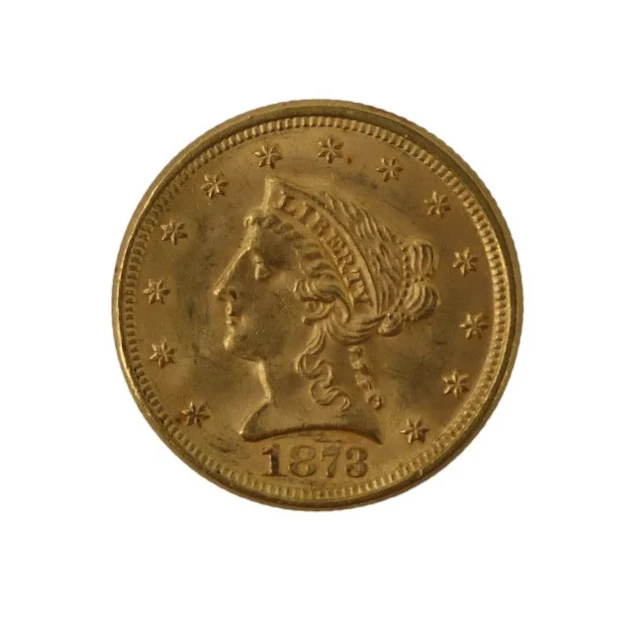 NUMISMATICS. 1873 $2.50 Liberty Head Gold Coin