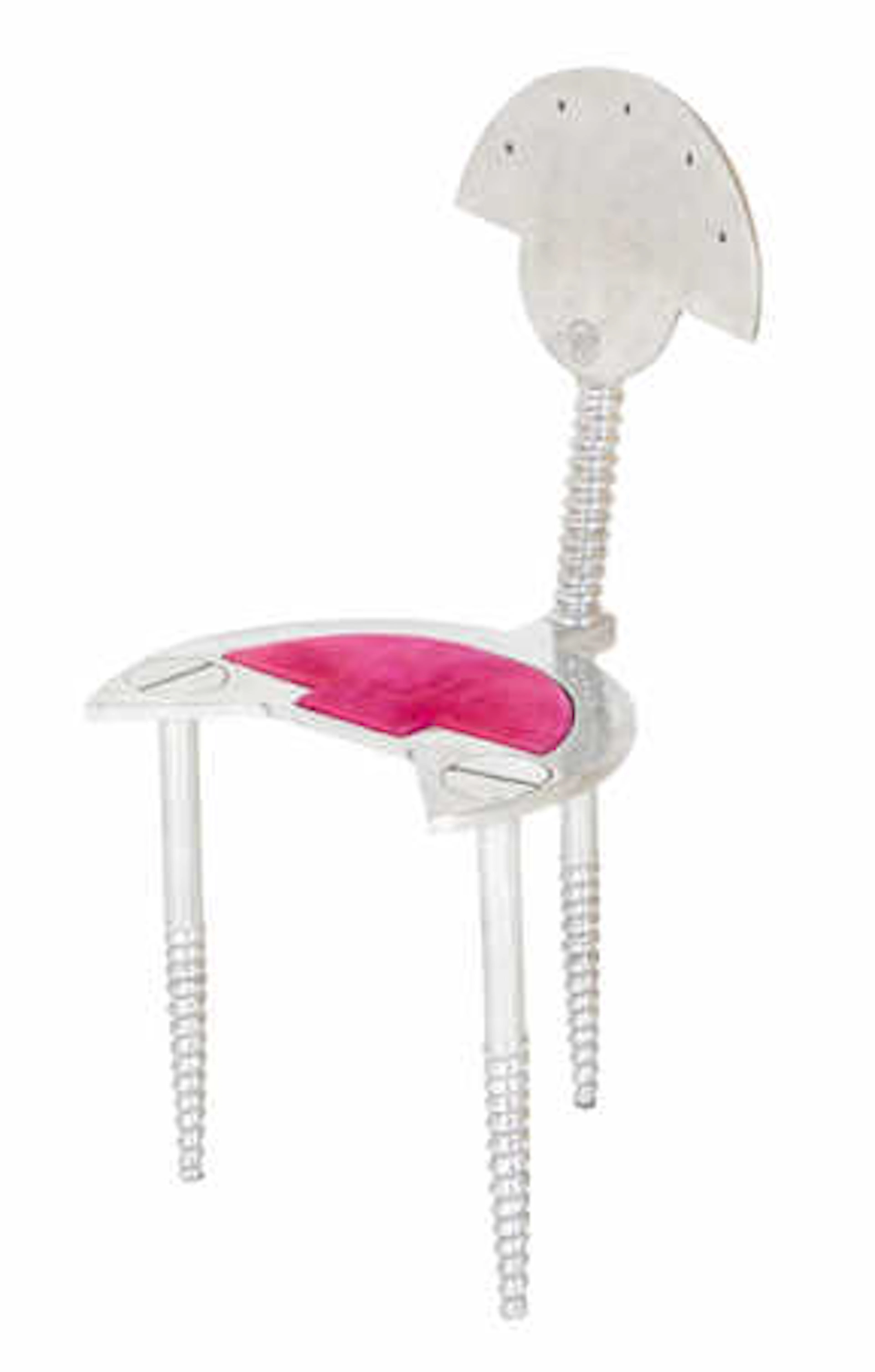 Midcentury Italian Polished Metal Chair Sculpture.