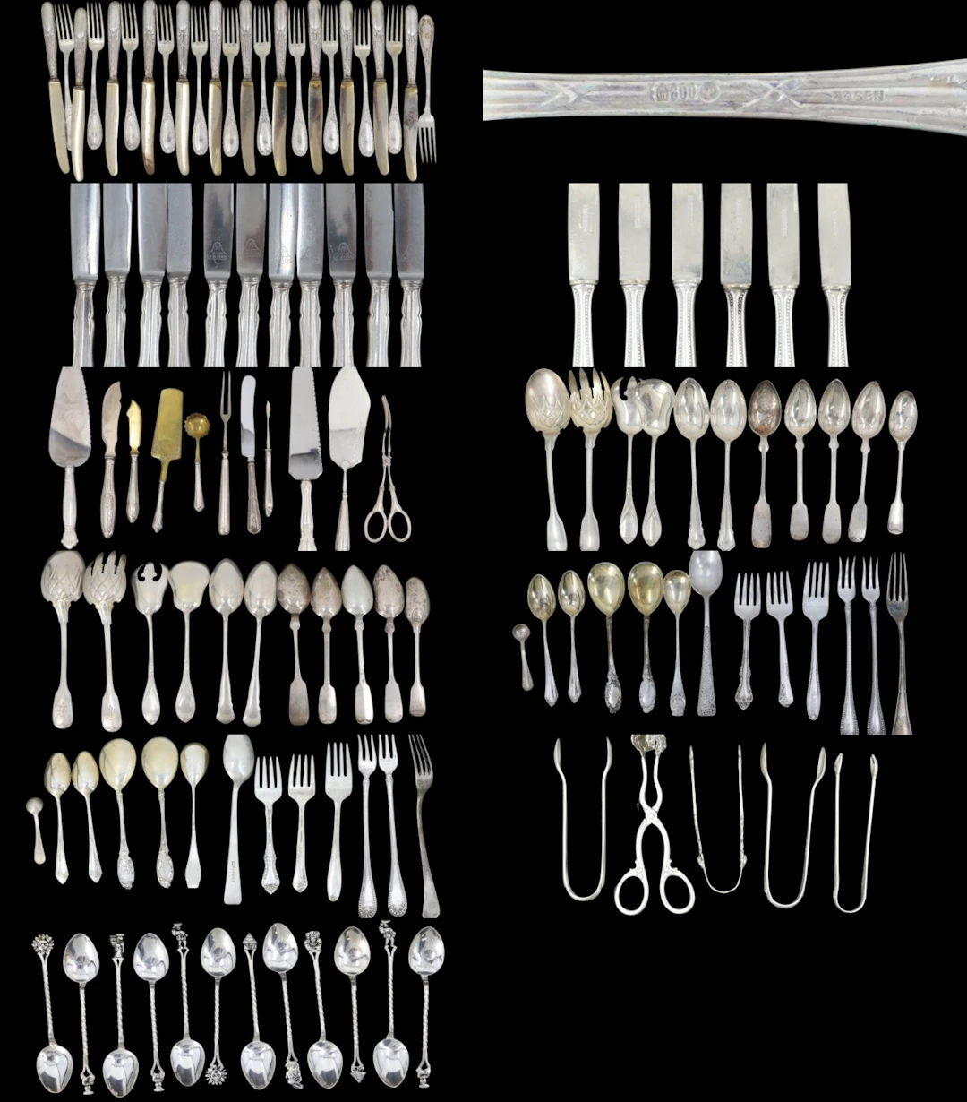 SILVER. Huge Group of Silver Flatware.