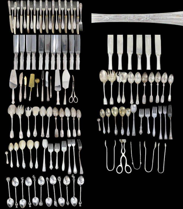 SILVER. Huge Group of Silver Flatware.