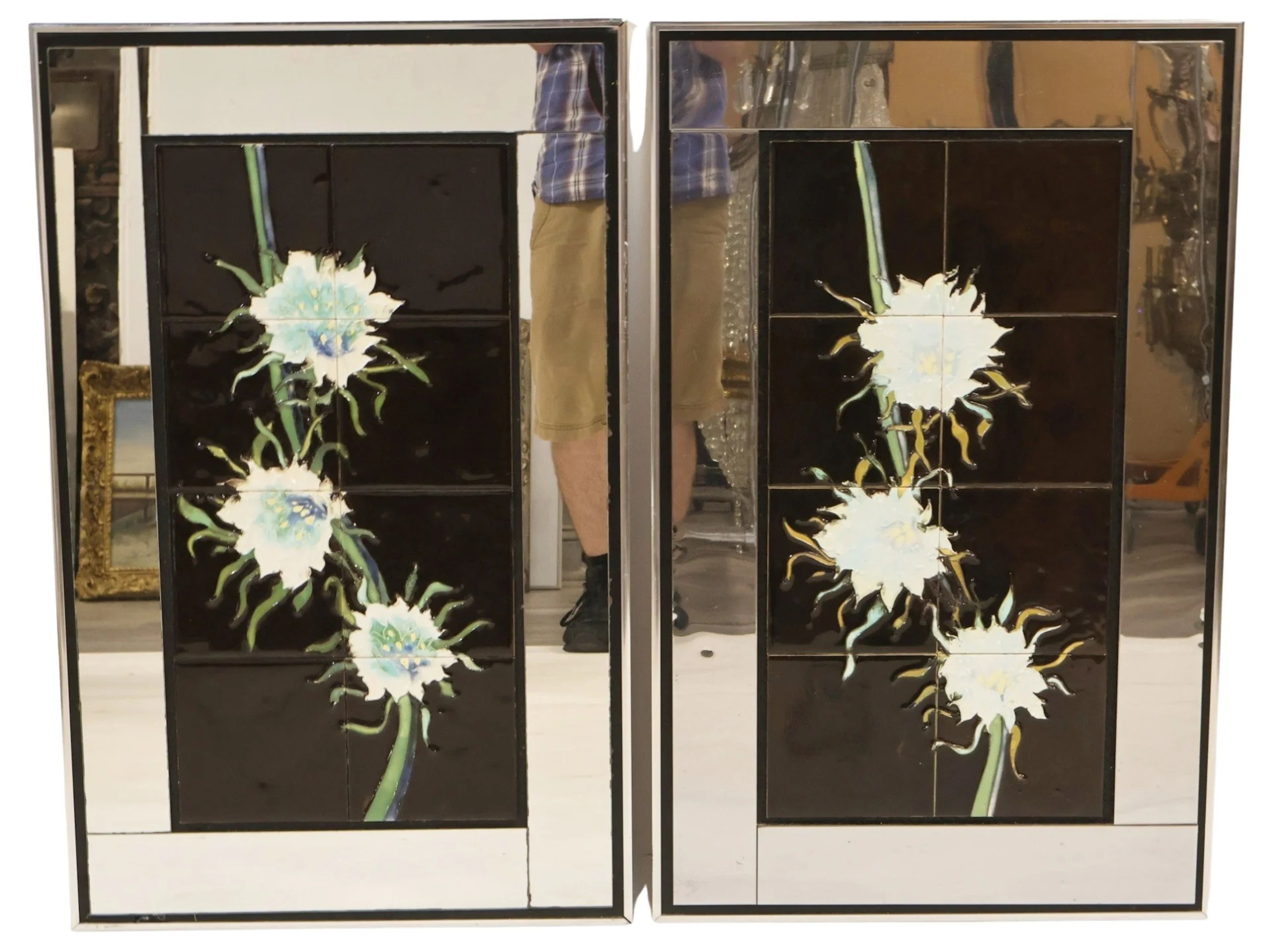 Pair of Signed Harris Strong Ceramic & Glass
