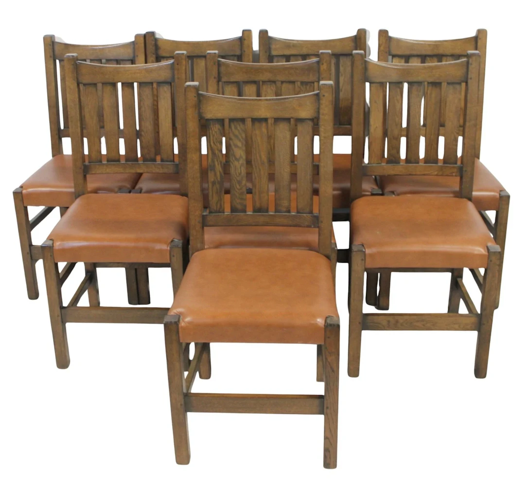 VOORHEES Craftsman set of 8 Arts & Crafts Style